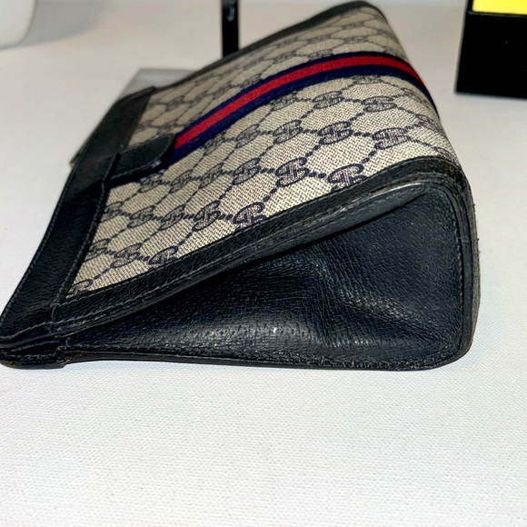 GUC Vintage Blue Gucci Sherry Line Clutch - Picture 3 of 11